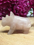 Rose Quartz Carved Rhino #184