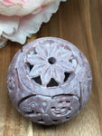 Carved Elephant Soapstone Tea Light Holder