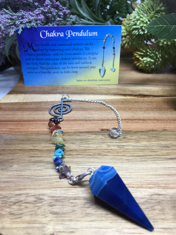 Reiki Blue Onyx Chakra Pendulum