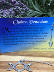 Triple Moon Black Agate Chakra Pendulum