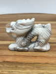 White Howlite Dragon Carving