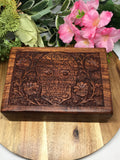 Candy Skull Carved Wooden Box