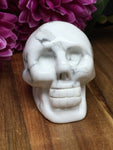 White Howlite Skull Carving # 230