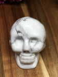 White Howlite Skull Carving # 230