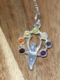 Multi Faceted Clear Quartz with Goddess Pendulum