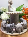 Circle of Eight Elephants with Buddha Soapstone Incense Burner