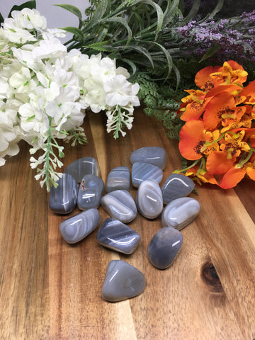 Grey Banded Agate Tumble Stones