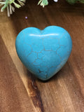 Blue Howlite Puff Heart - 30mm