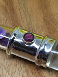 Glass Pipe Wand with Sugilite Chips