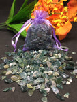 Moss Agate Crystal Chips - 100g