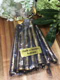 Marbled Tiny Taper Candles (12 pack) - Black with Gold