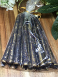 Marbled Tiny Taper Candles (12 pack) - Black with Gold