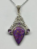 Purple Copper Pendant - Sterling Silver