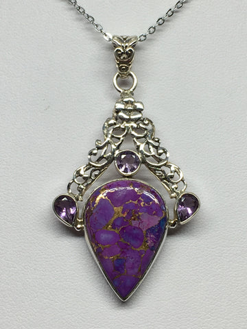 Purple Copper Pendant - Sterling Silver