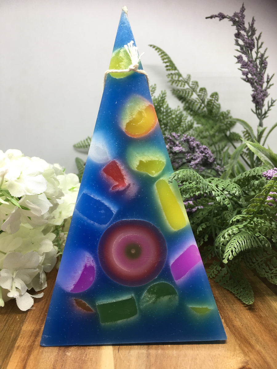 Light Blue Mini Funky Pyramid Candle - Coral Reef Scent – Wicked ...