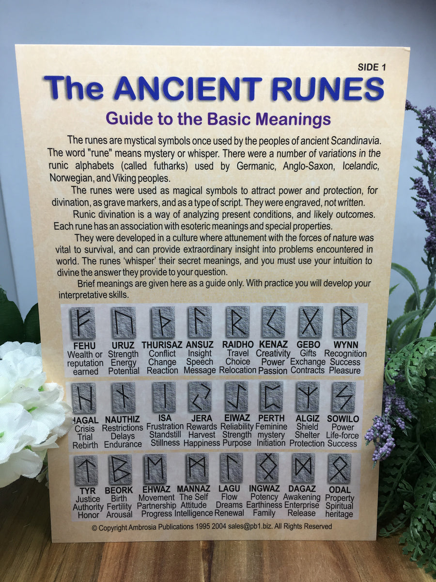 The Ancient Runes (A5 chart) – Wicked Crystals and Things
