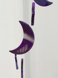 Purple Dyed Agate Wind Chimes - Moon & Stars