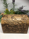 Raven, Pentacle Carved Wooden Chest