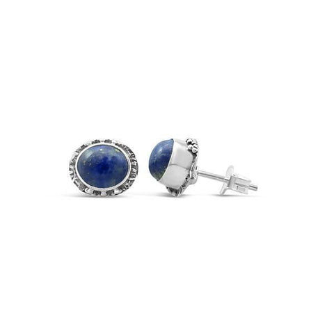 Lapis Lazuli Stud Earrings #215 - Sterling Silver