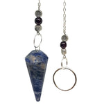 Lapis Lazuli Faceted Pendulum with Celtic Flower of Life