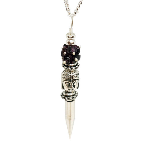 Buddha with Garnet Necklace Pendulum
