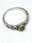 Peridot Sterling Silver Celtic Ring - size 54