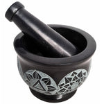 Black Soapstone Chakra Mortar & Pestle