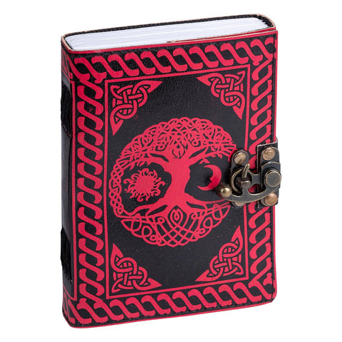 Red Tree Of Life Leather Notebook /Journal /Book of Shadows - 12.7cm x 17.7cm