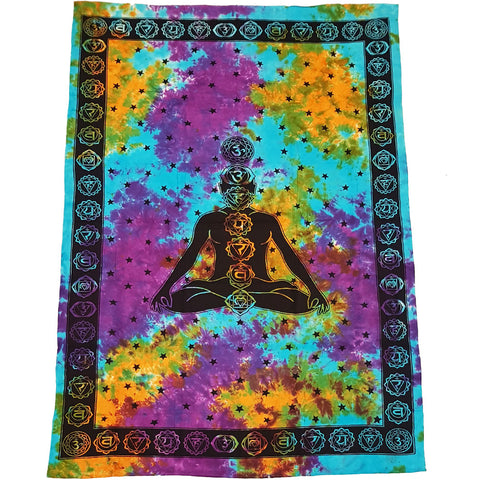 Yoga Chakra Tie Dye Tapestry - 70" x 106"