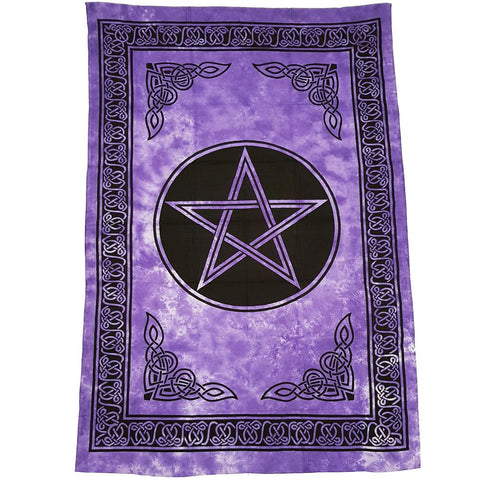 Pentacle Tapestry - Purple/Black  60" x 90"