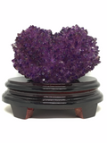 Amethyst Cluster Heart with Wooden Stand # 99
