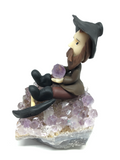 Miner on Amethyst Cluster # 416