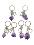 Amethyst Rough Point with Star Key Chain