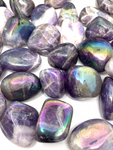 Chevron Amethyst Aura Tumble Stones