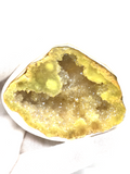 Yellow Aura Quartz Geode #245