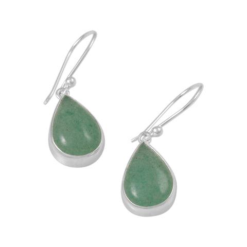 Green Aventurine Sterling Silver Earrings #322