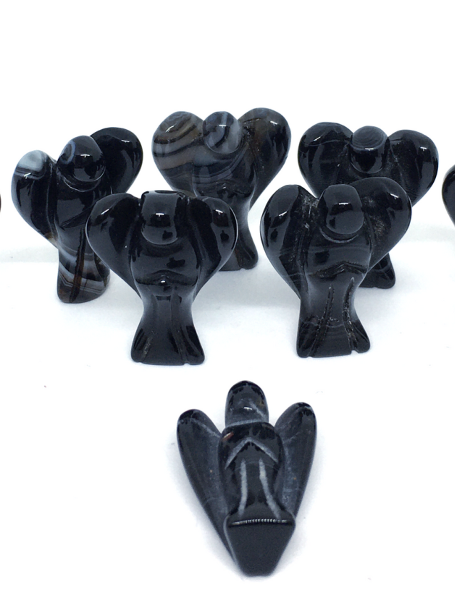 Banded Black Agate Mini Angels – Wicked Crystals and Things