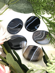 Banded Black Agate Worry Stone