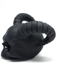 Black Obsidian Horned Skull