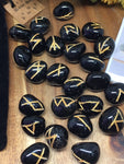 Black Dyed Onyx Runes Set