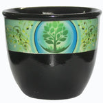 Black Ceramic Smudge Bowl - Tree Of Life (large)