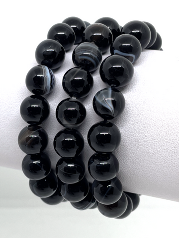 Black Agate Bracelet - 10mm