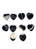 Black Banded Agate Mini Hearts - 2cm