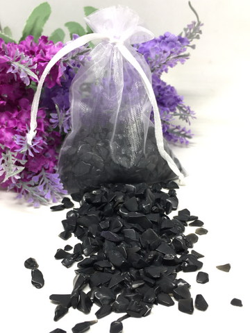 Black Obsidian Crystal Chips - 100g