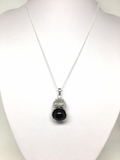 Owl Black Obsidian Pendant - Non Silver