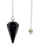 Black Obsidian Faceted Pendulum