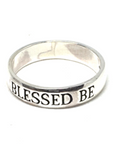 'Blessed Be' Engraved Sterling Silver Ring