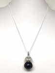 Owl Blue Goldstone Pendant - Non Silver