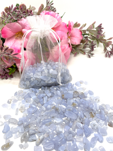 Blue Lace Agate Crystal Chips - 100g