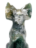 Moss Agate Sphynx Cat #185 - 15.7cm